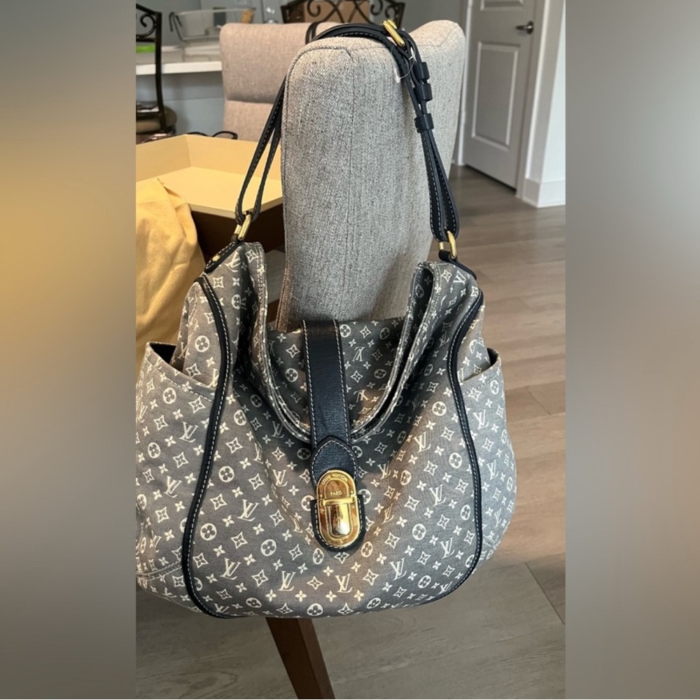 Louis Vuitton Romance Navy  blue Monogram Shoulder Bag